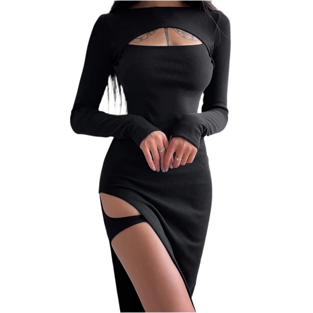 Black dressLong-sleeved