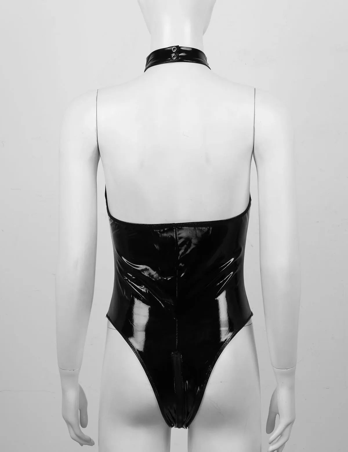 Leather Open Breast Bodysuit