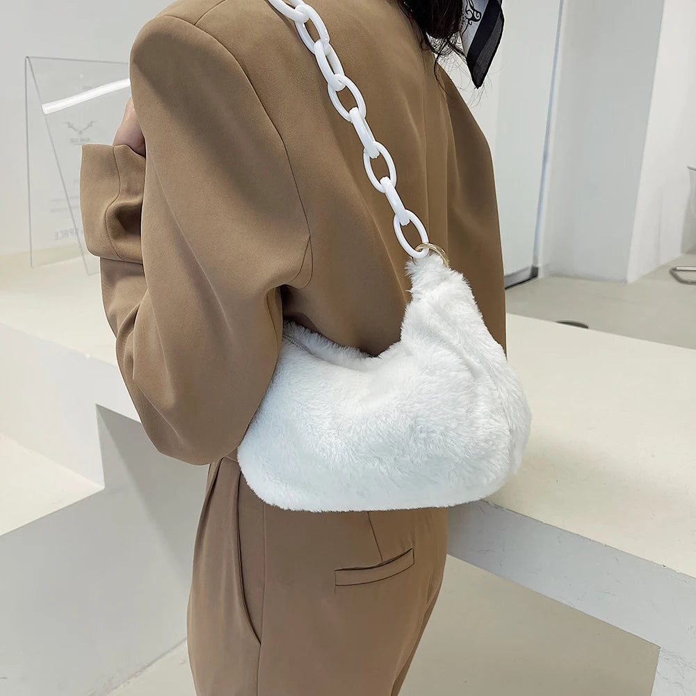 Women Soft Plush Shoulder Bag