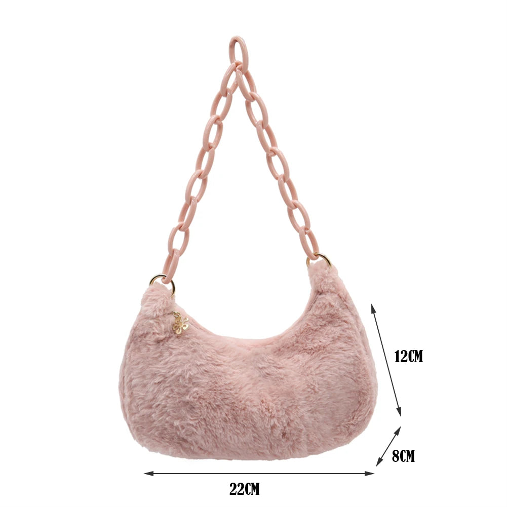 Women Soft Plush Shoulder Bag