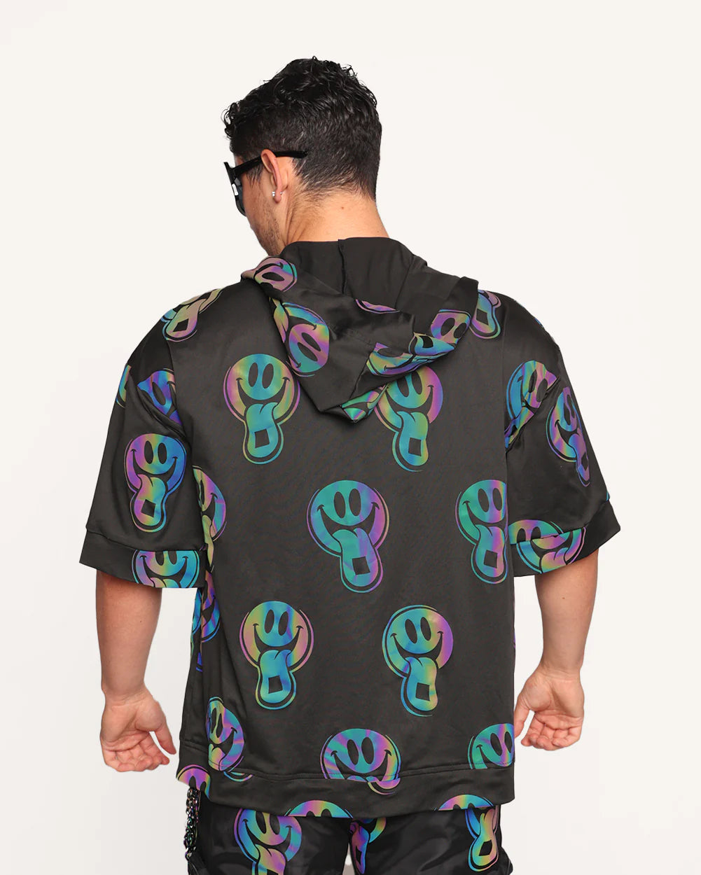 Happy hooded shirt rainbow reflective