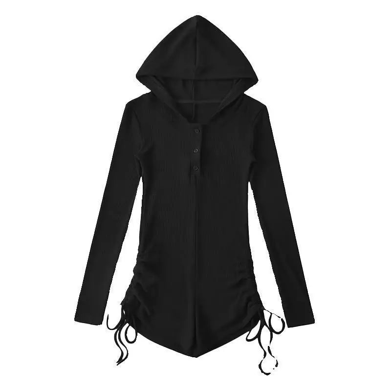 Wasteland Hooded Rompers  Long Sleeve Drawstring