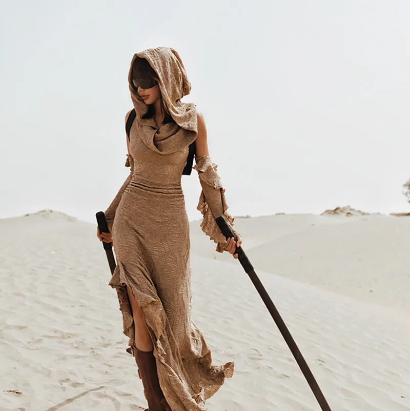 Hooded Dress+Oversleeves Burning man