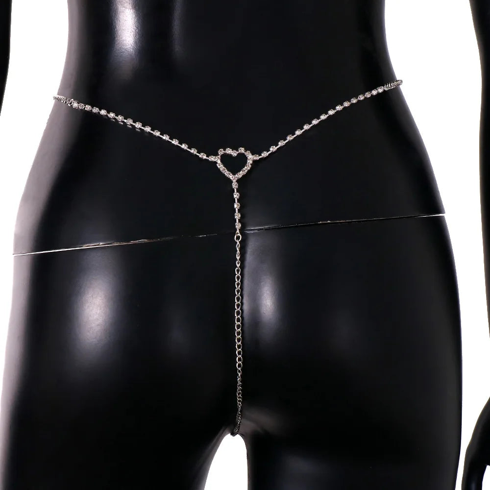 Crystal Heart-shaped Waist Beach Bikini  Chain