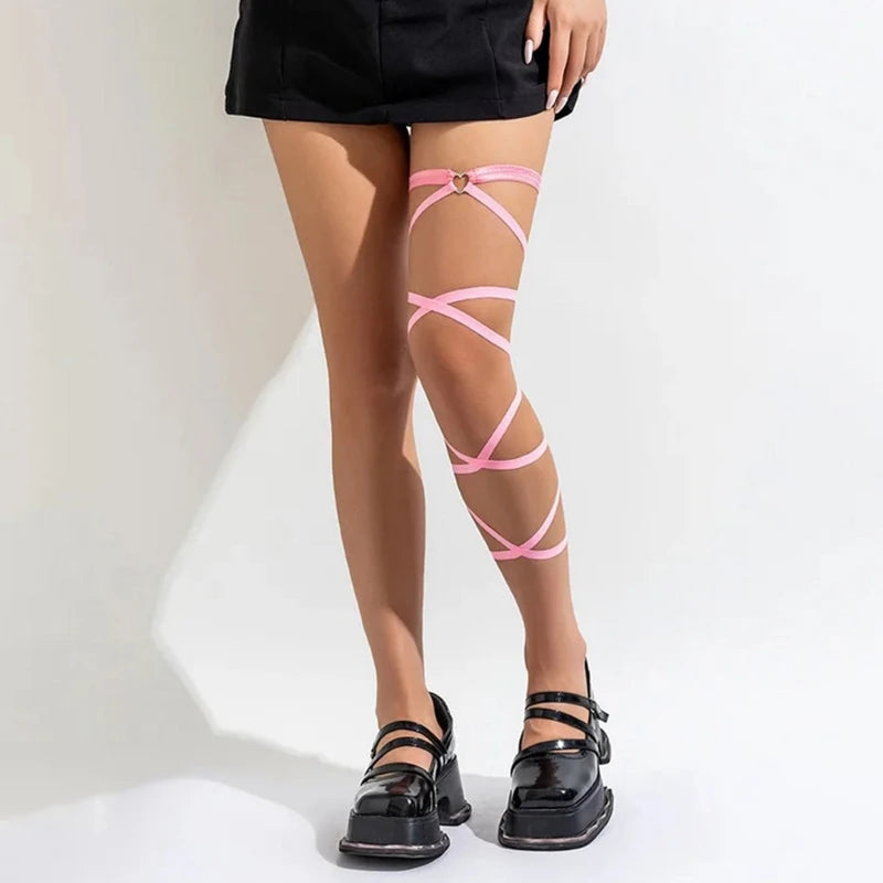 Gothic Black Harness Strap Leg