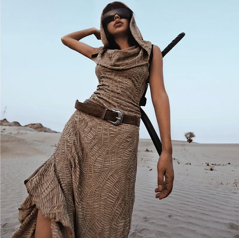 Hooded Dress+Oversleeves Burning man