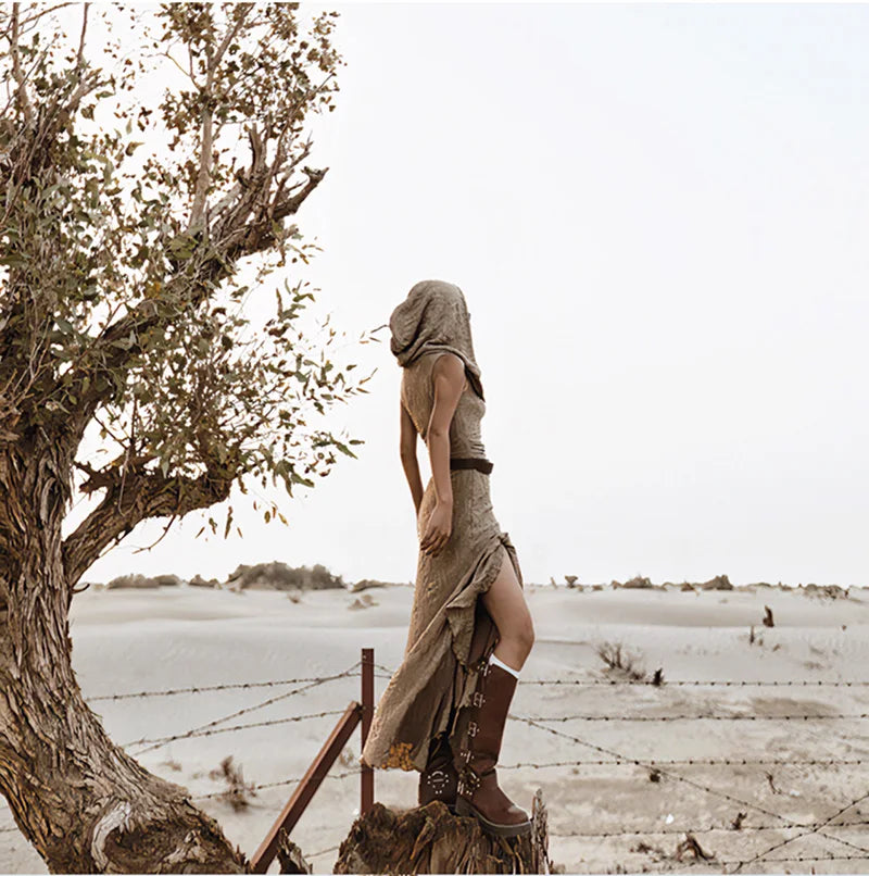 Hooded Dress+Oversleeves Burning man