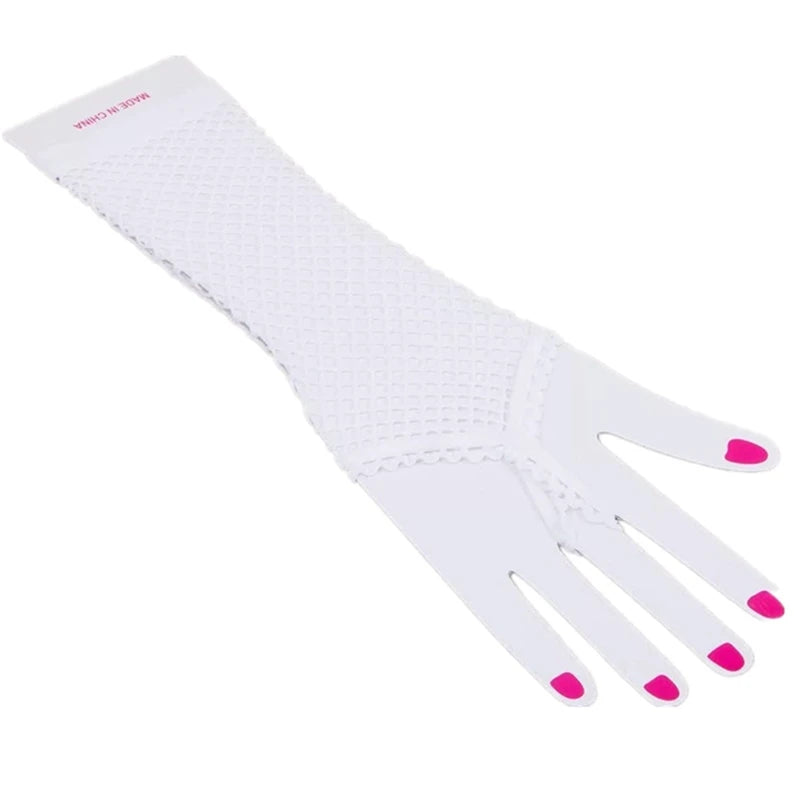 Black Women Long Fishnet Gloves