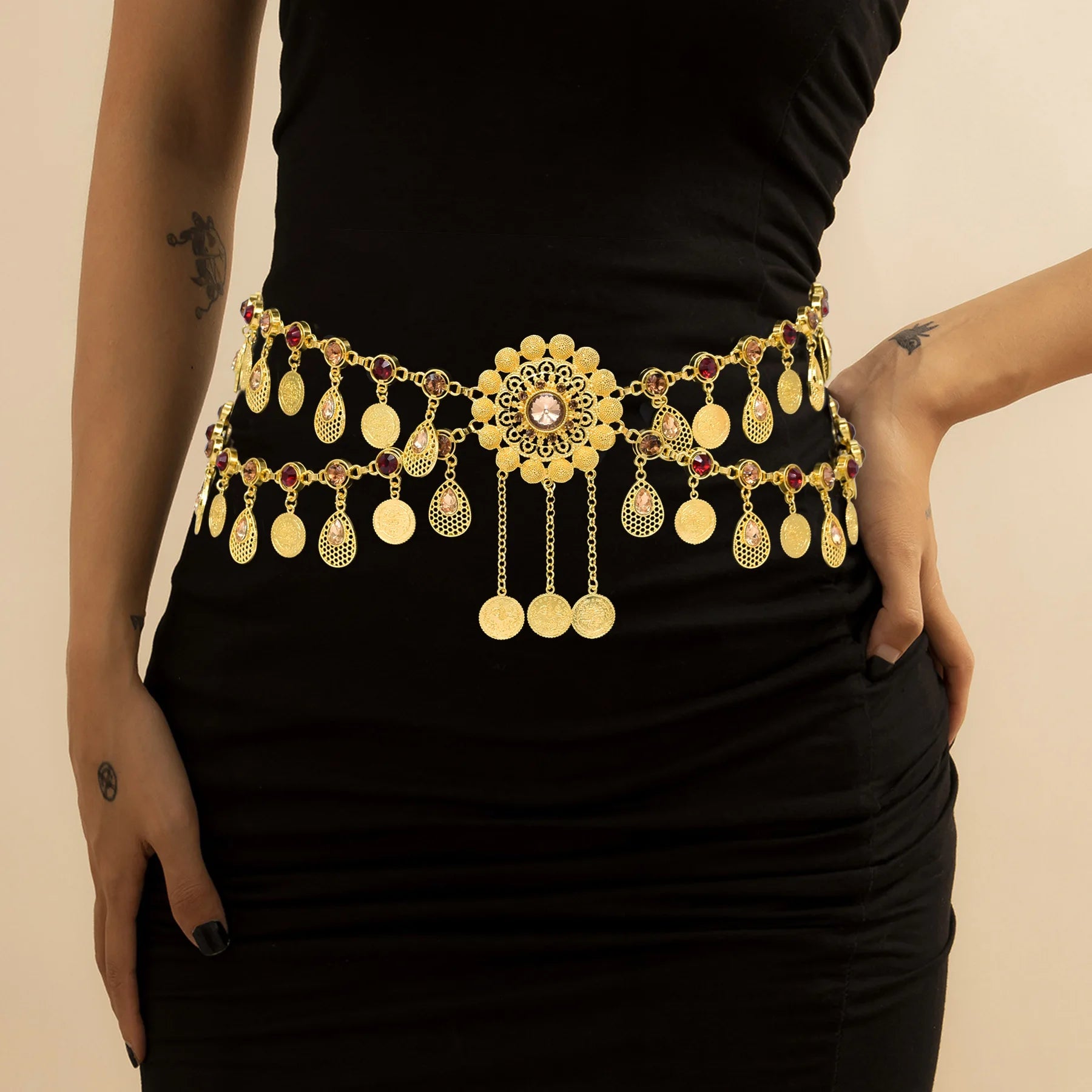 Golden Coins Metal Belly Dance Waist Ornament