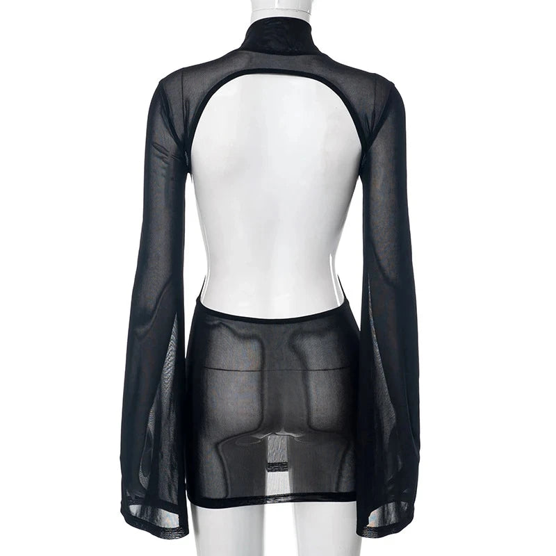 Sexy Black Bodycon See-through Tight Dress Sexy Black Bodycon See-through Tight Dress
