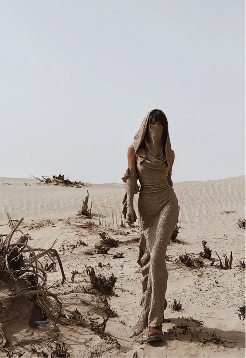 Hooded Dress+Oversleeves Burning man